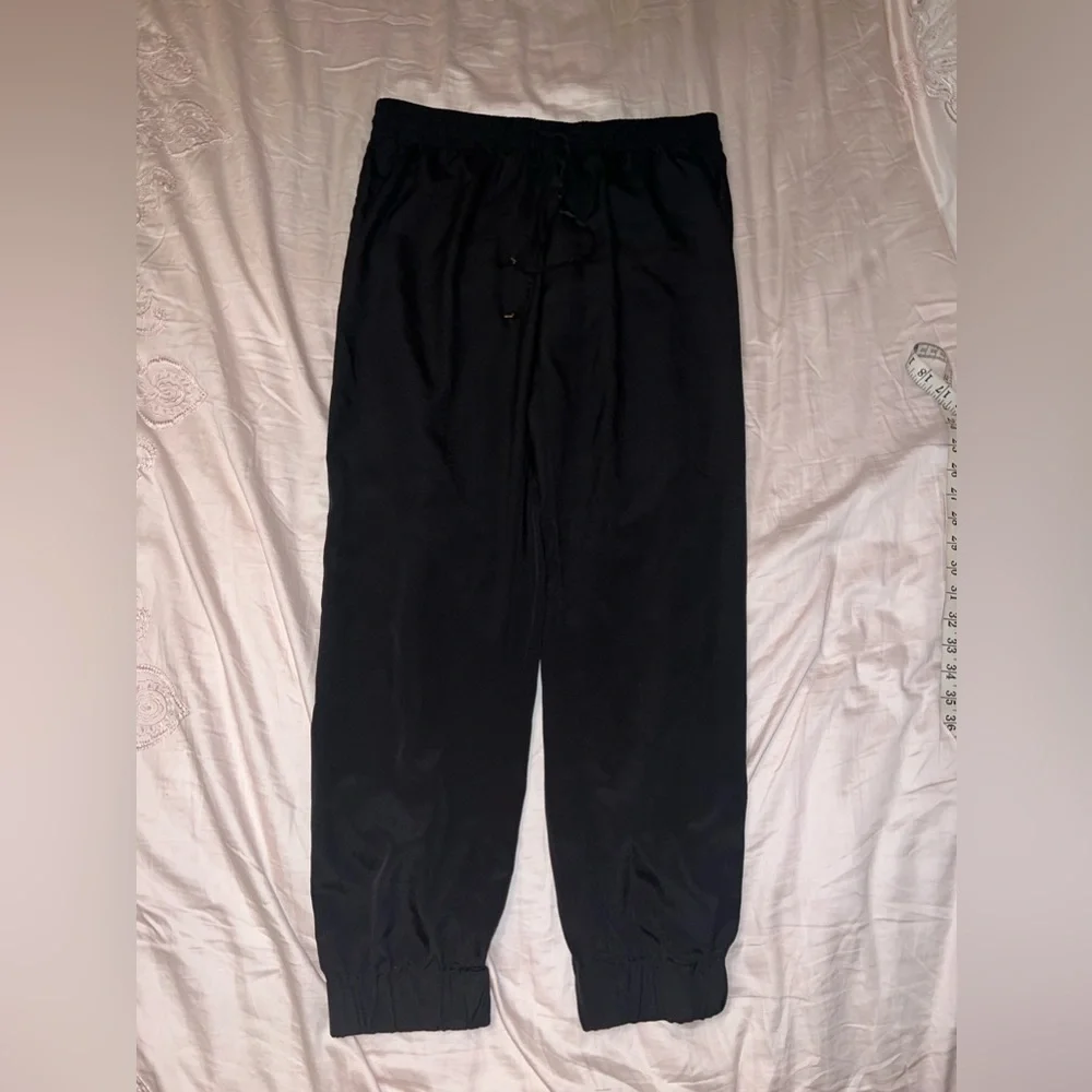 Michael Kors Black Jogger Pants Drawstring Elastic Waist Pockets Size 8